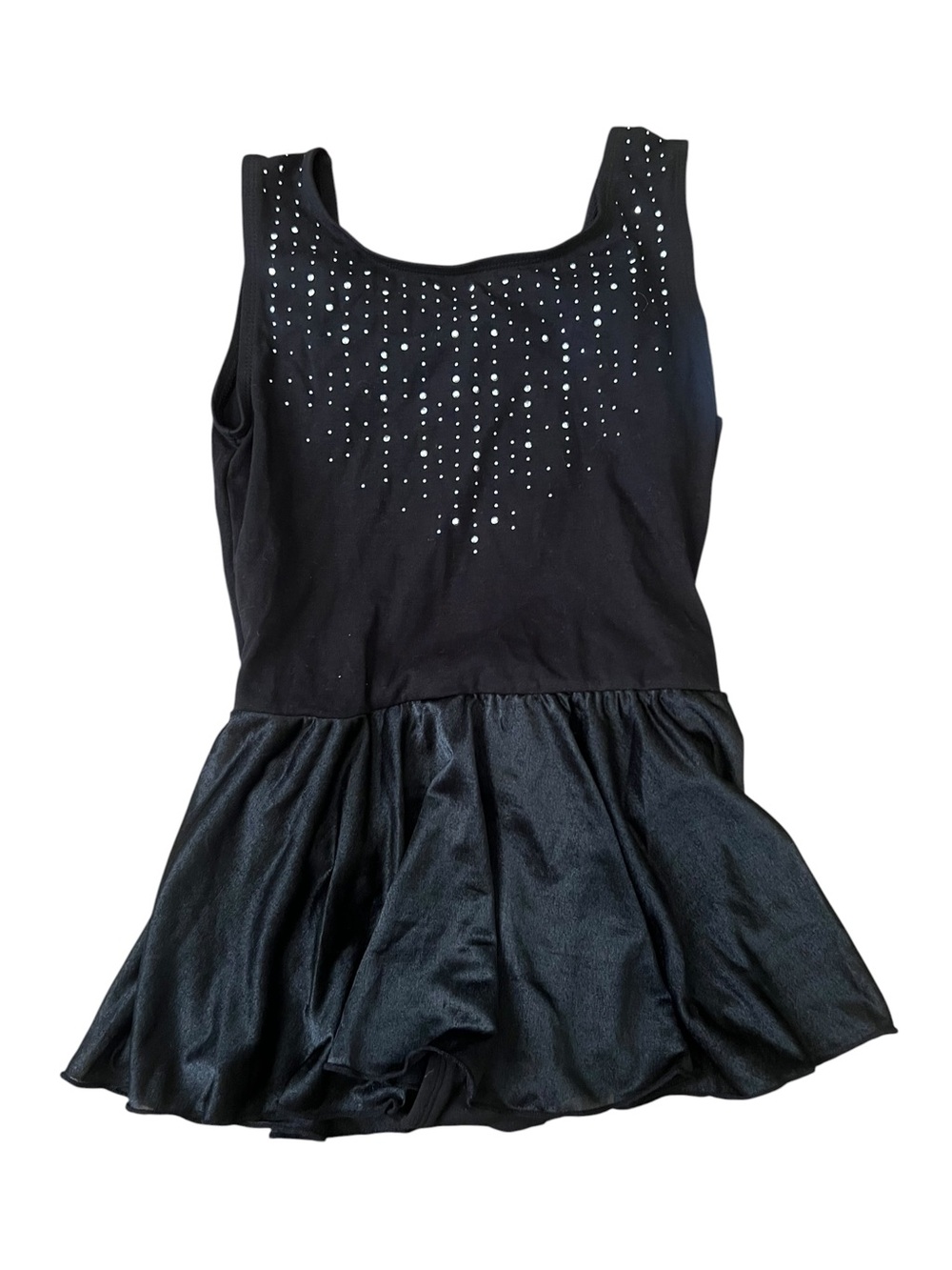 Girls Black Sparkle leotard Dress with Shimmer Skirt